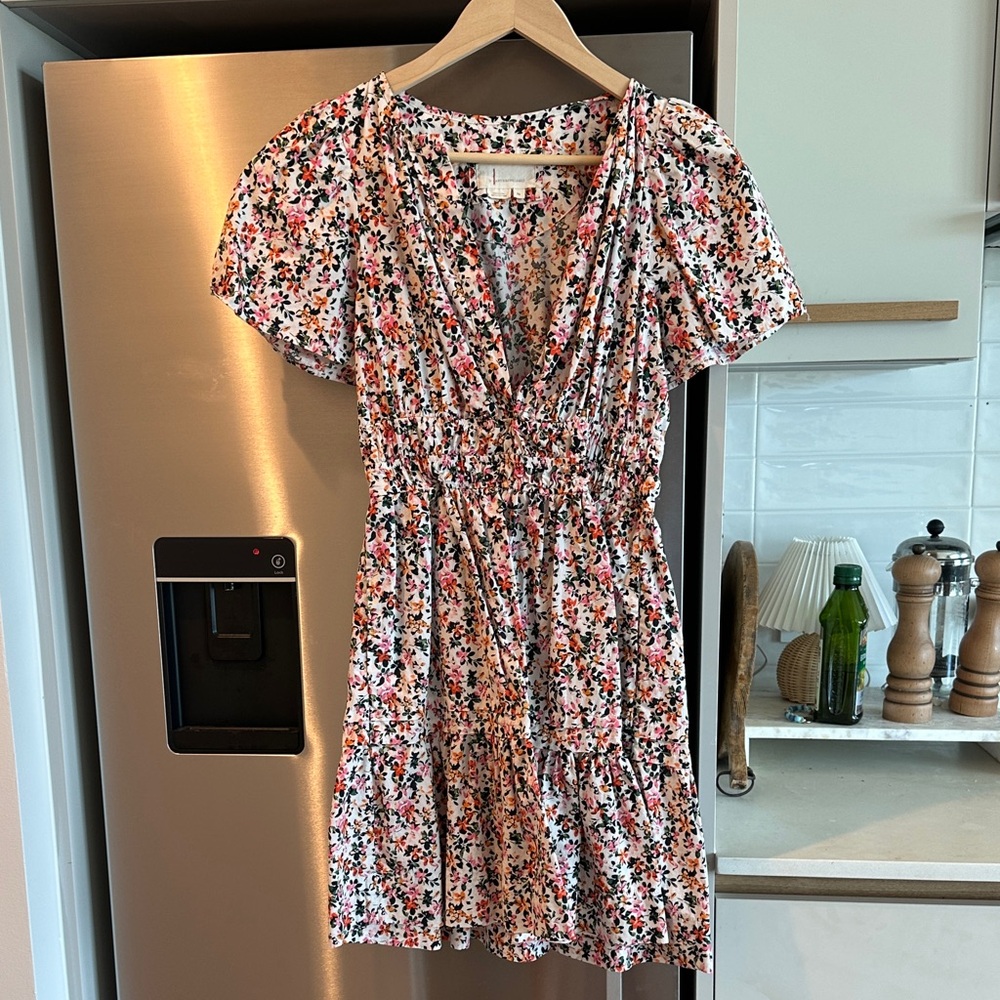 Anthropologie Floral V-Neck Dress The Somerset Mini Dress